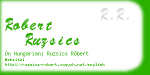 robert ruzsics business card